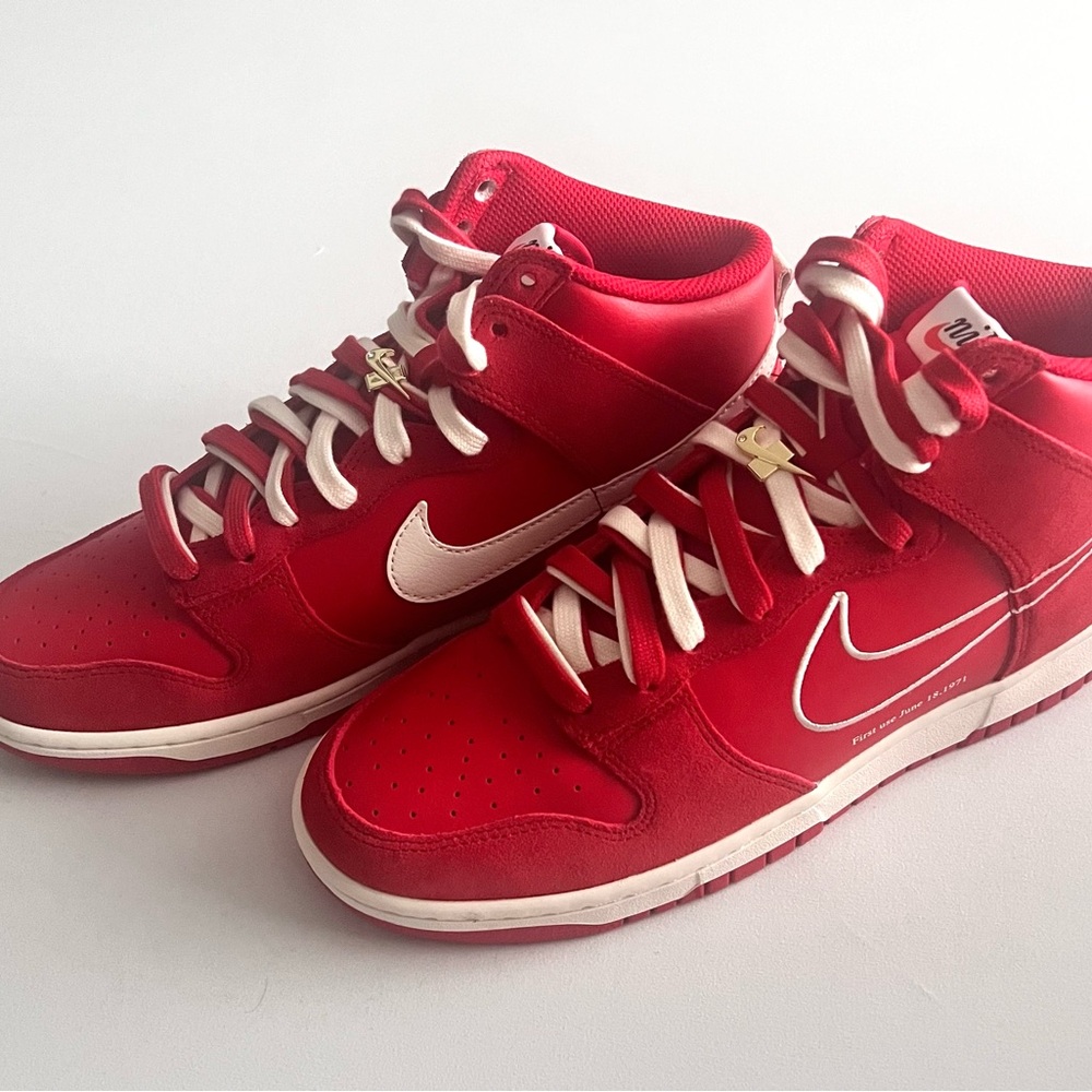 Nike Men's Dunk Hi SE First Use 50 Anniversary Swoosh Red Sail DH0960-600